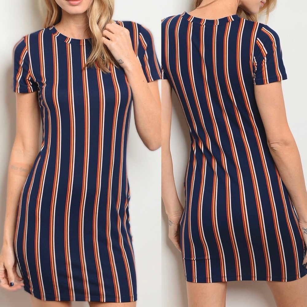 Navy Striped Dress